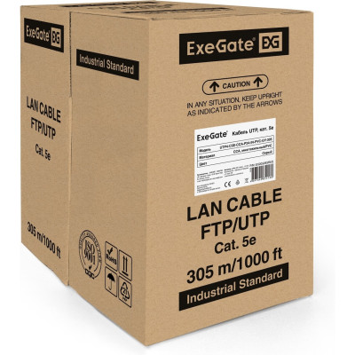 Кабель EXEGATE UTP4-C5E-CCA-P24-IN-PVC-GY-305 UTP